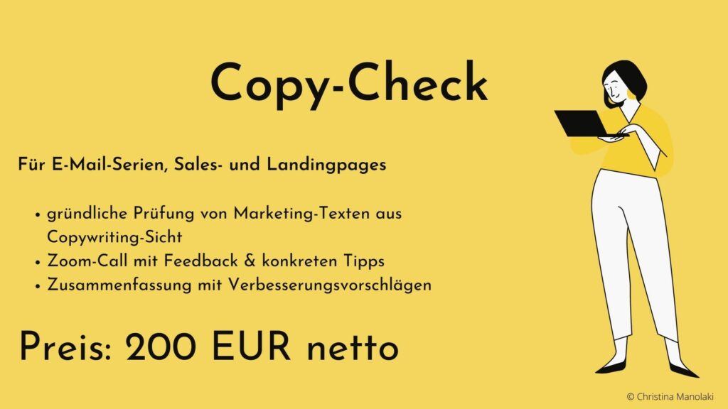 Direktmarketing Marketing-Texte prüfen lassen Copy-Check